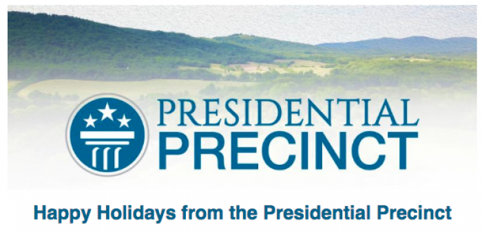 December 2017 Newsletter: Happy Holidays from the Presidential Precinct