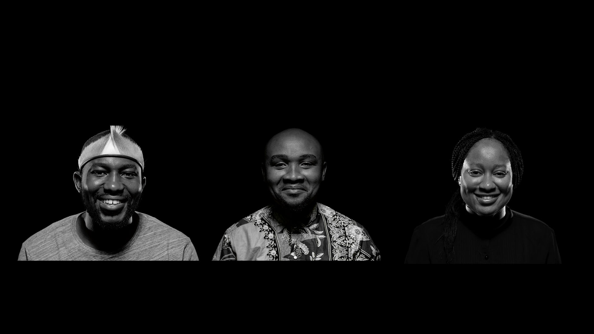 Three Mandela Washington Fellows, participants in the #ShareTheLight Film at the Presidential Precinct