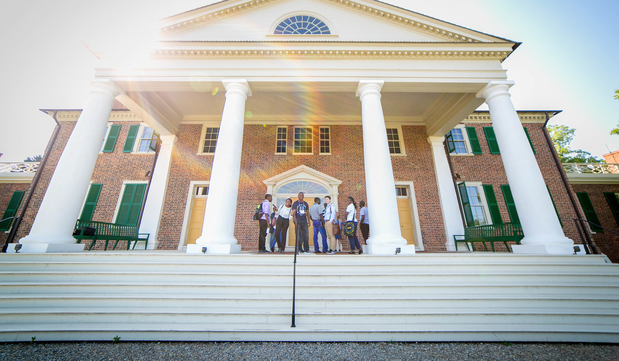 Fellows on the front portico of James Madison's Montpelier